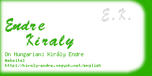 endre kiraly business card